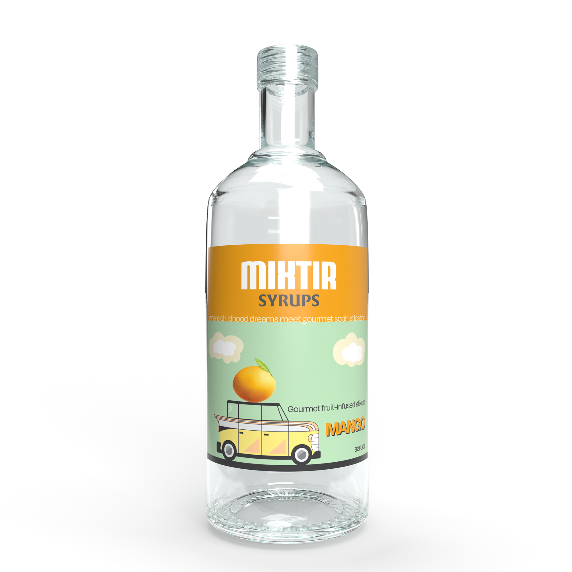 Label concept for fruit-infused elixer