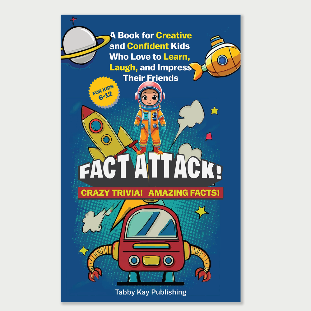 Book cover concept for trivia book for kids
